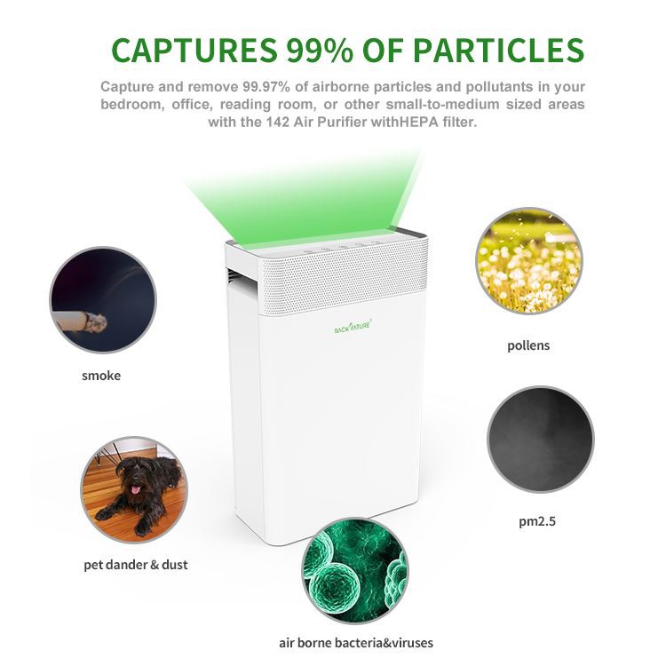 Home Air Purifier With H13 HEPA Filter, Filters 99.97% smoke, pollen, allergens, bacteria, molds and viruses 05